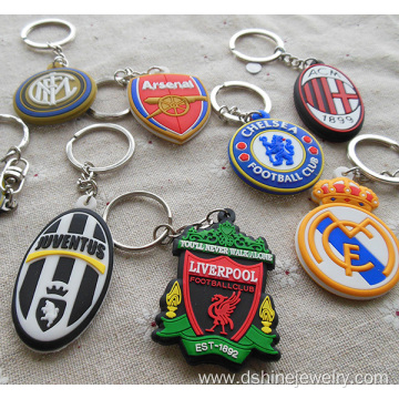 Promotional Cheap Custom 3D Soft PVC Keyring For Team Gift